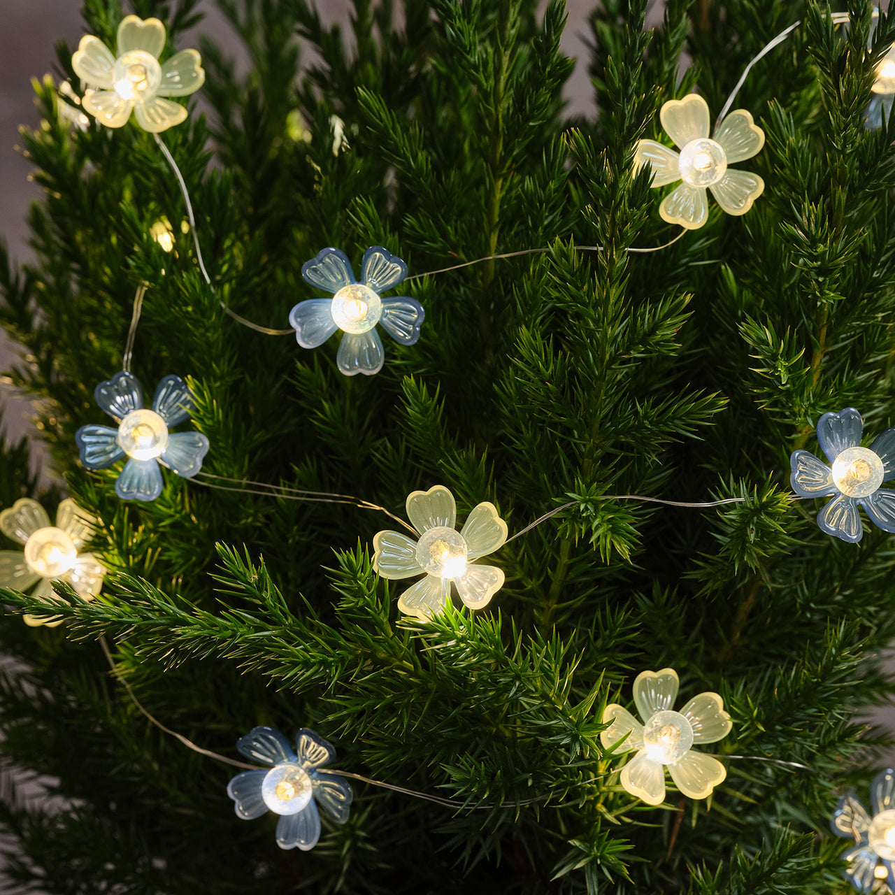Guirlande Lumineuse Micro LED Fleurs Bleu Nuancé