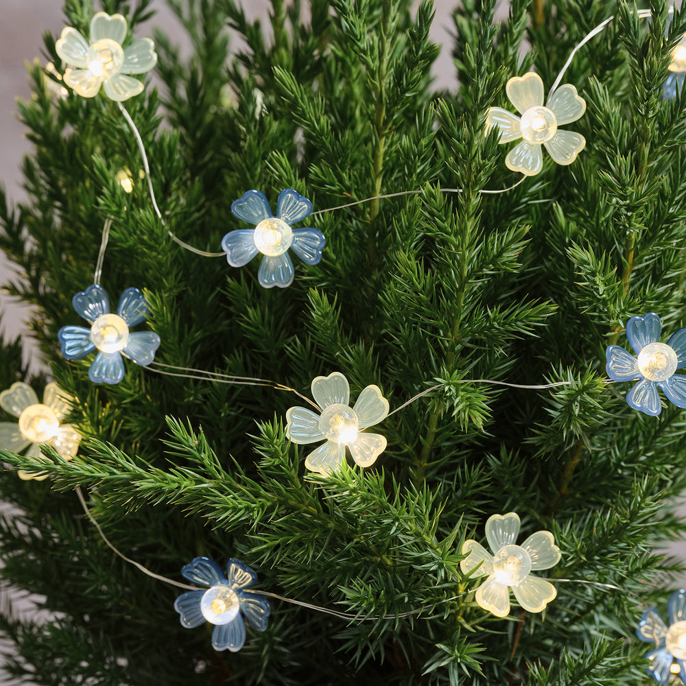 Guirlande Lumineuse Micro LED Fleurs Bleu Nuancé