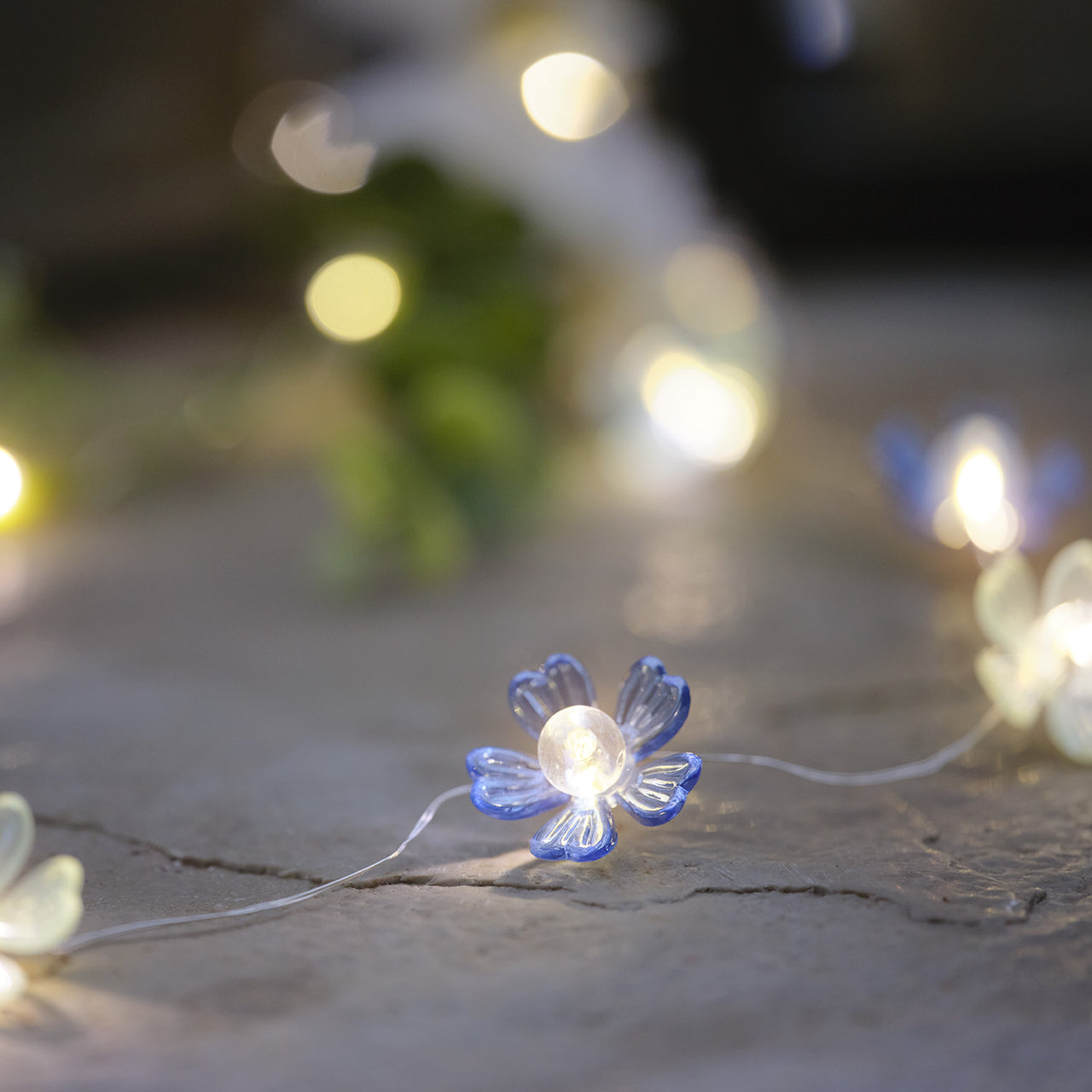 Guirlande Lumineuse Micro LED Fleurs Bleu Nuancé