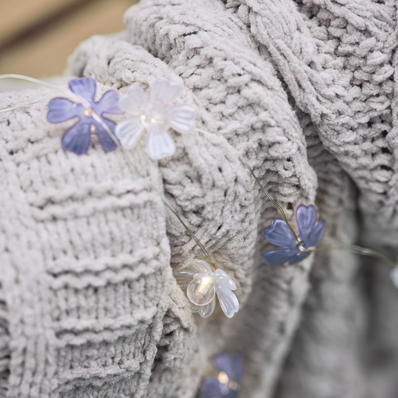 Guirlande Lumineuse Micro LED Fleurs Bleu Nuancé