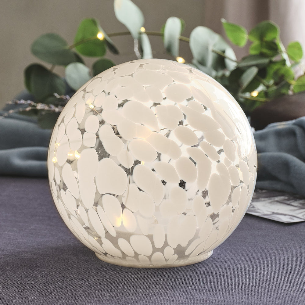 Globe en Verre Confetti Lumineux à LED Blanc Chaud - Grand