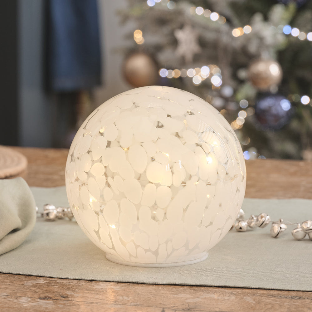 Globe en Verre Confetti Lumineux à LED Blanc Chaud - Grand