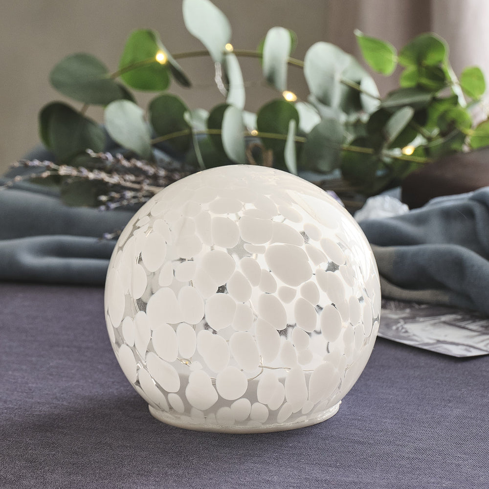 Globe en Verre Confetti Lumineux à LED Blanc Chaud - Moyen