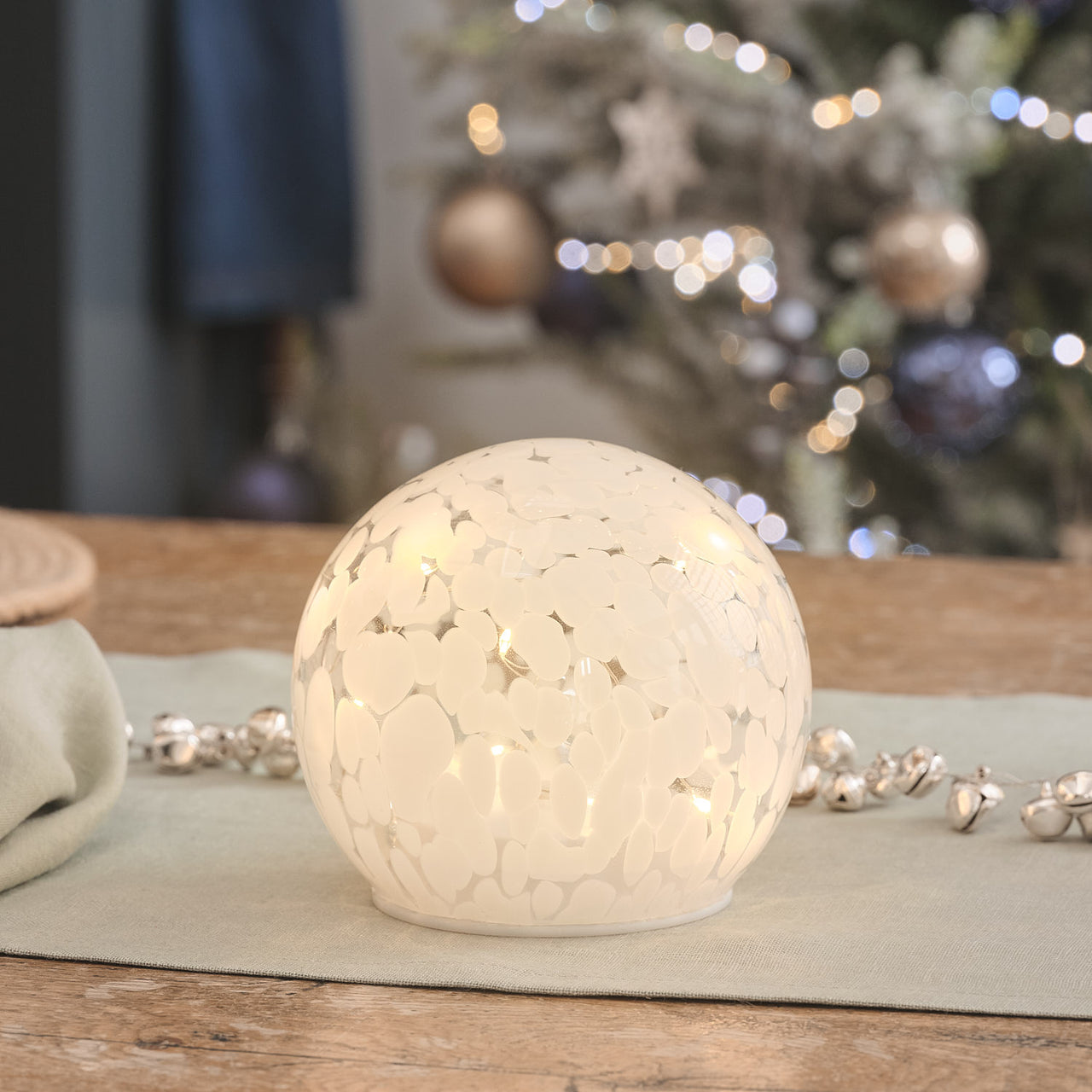 Globe en Verre Confetti Lumineux à LED Blanc Chaud - Moyen