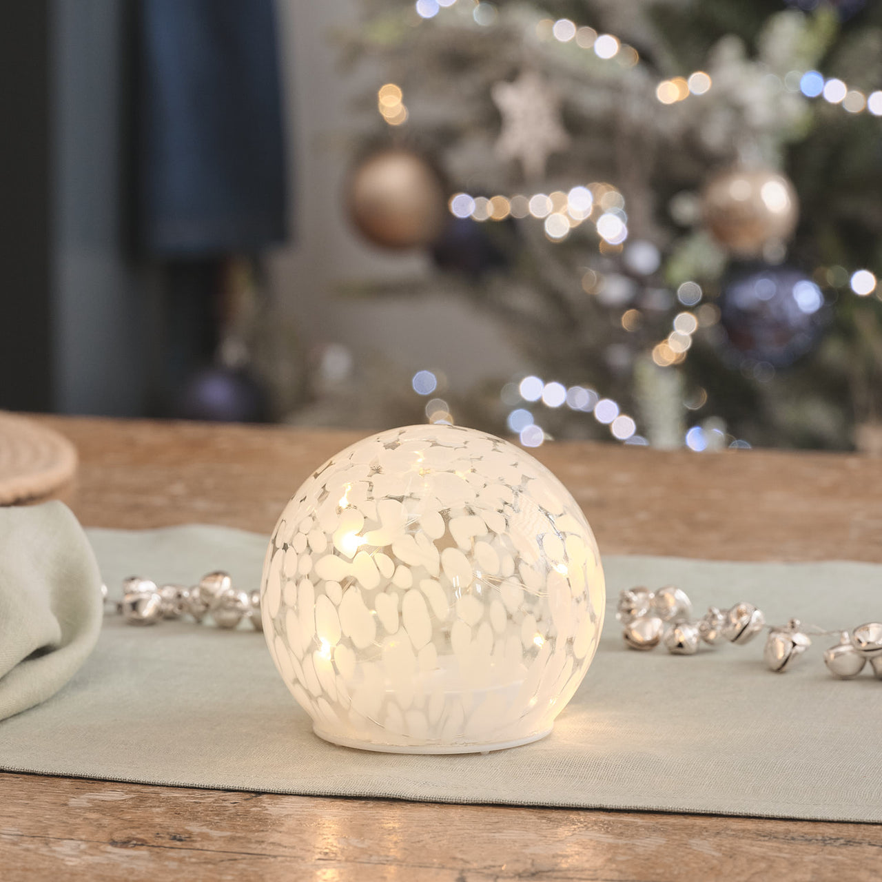 Globe en Verre Confetti Lumineux à LED Blanc Chaud - Standard