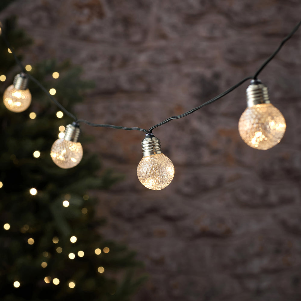 Guirlande Guinguette Micro LED d’Extérieur à 10 Globes Facettés