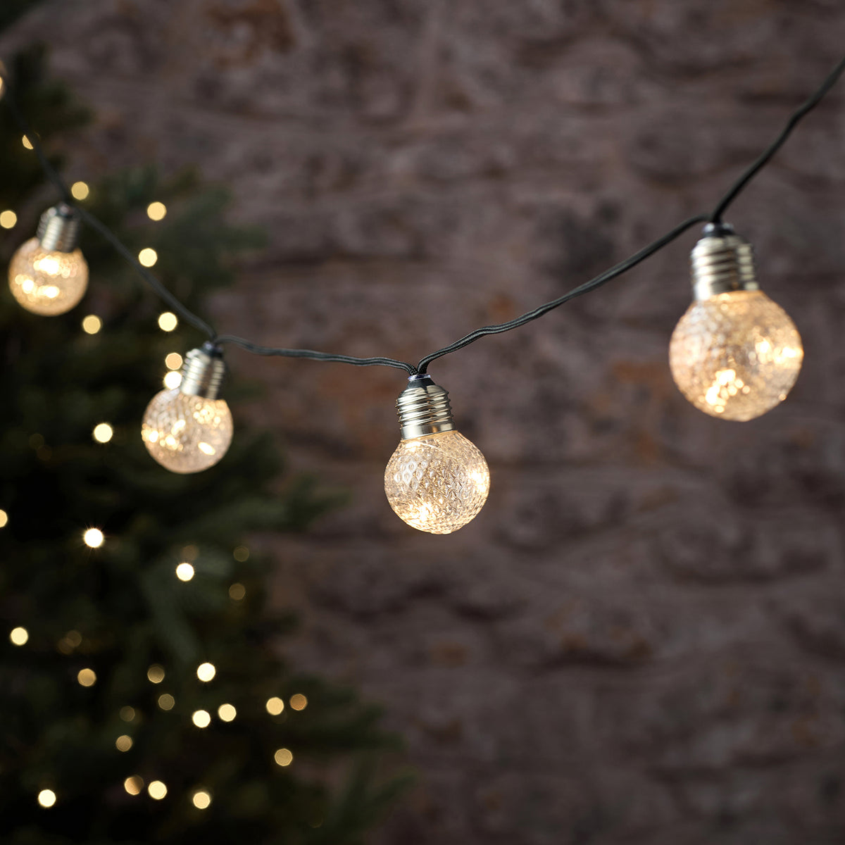 Guirlande Guinguette Micro LED d’Extérieur à 10 Globes Facettés