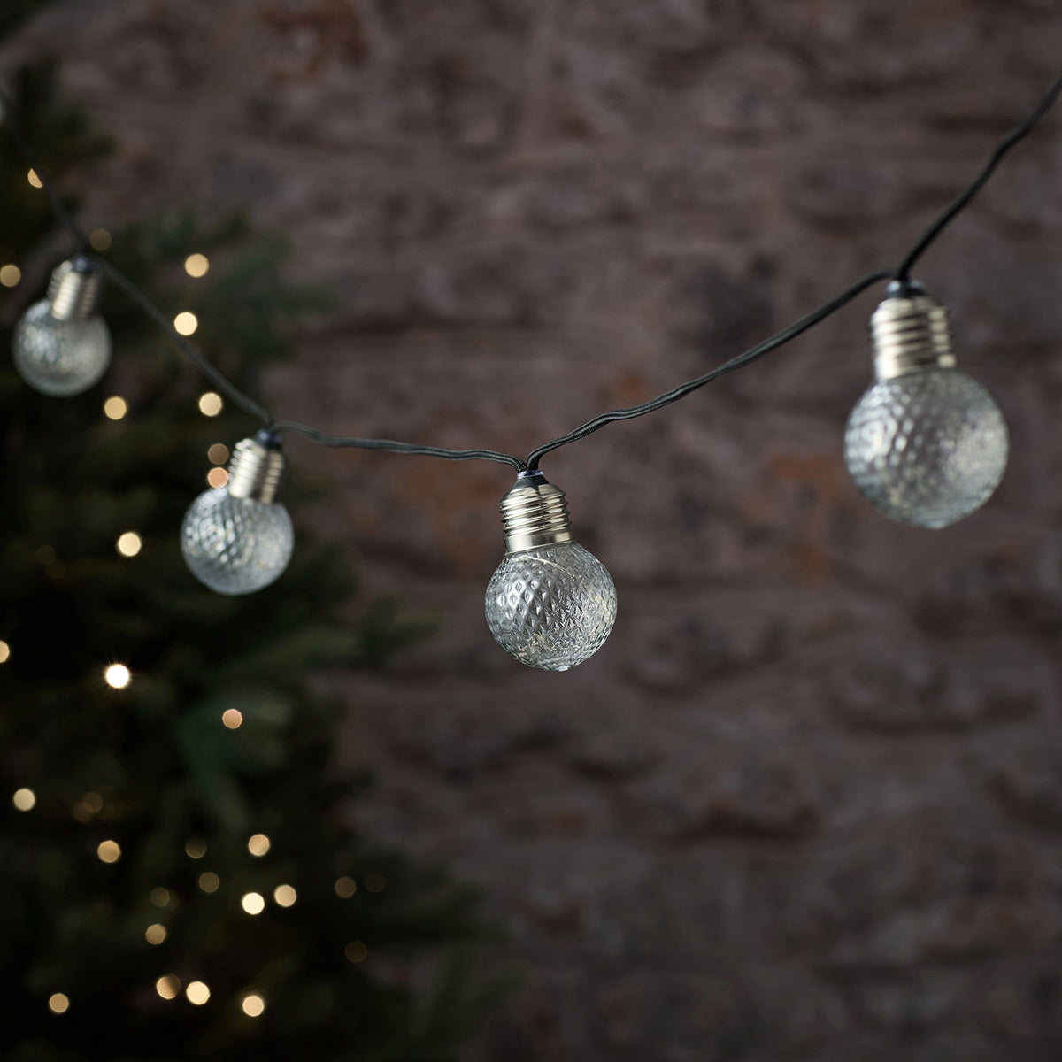 Guirlande Guinguette Micro LED d’Extérieur à 10 Globes Facettés