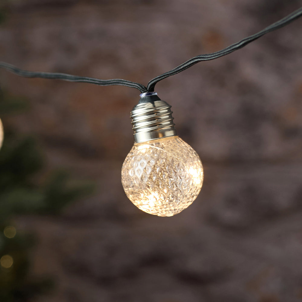 Guirlande Guinguette Micro LED d’Extérieur à 10 Globes Facettés