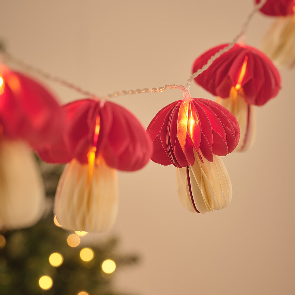 Guirlande Lumineuse à 10 Champignons en Papier