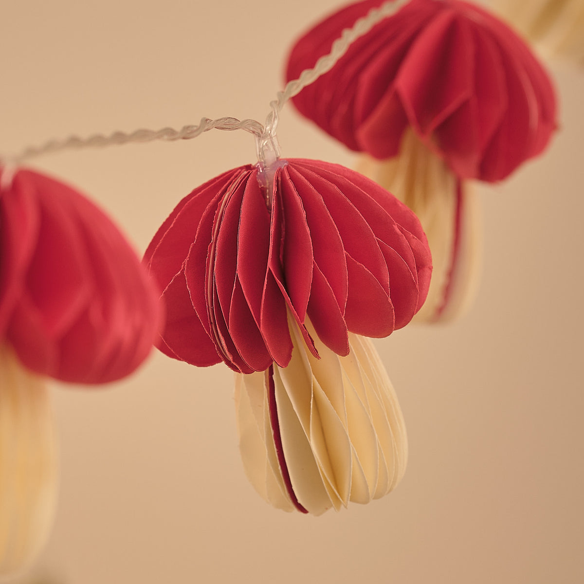 Guirlande Lumineuse à 10 Champignons en Papier