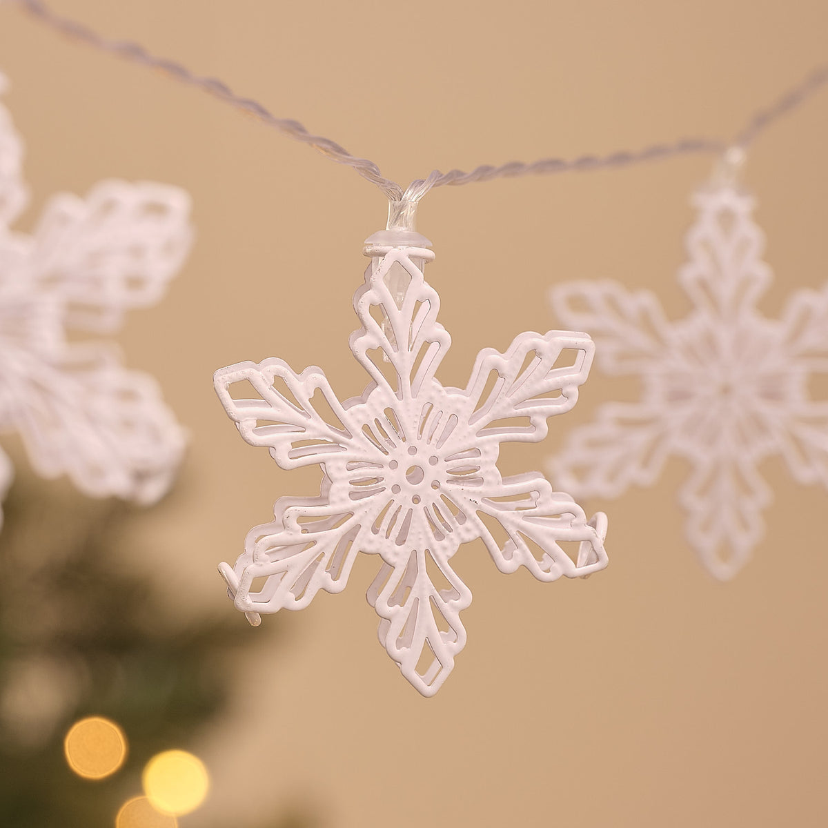 Guirlande Lumineuse à 20 Flocons en Métal