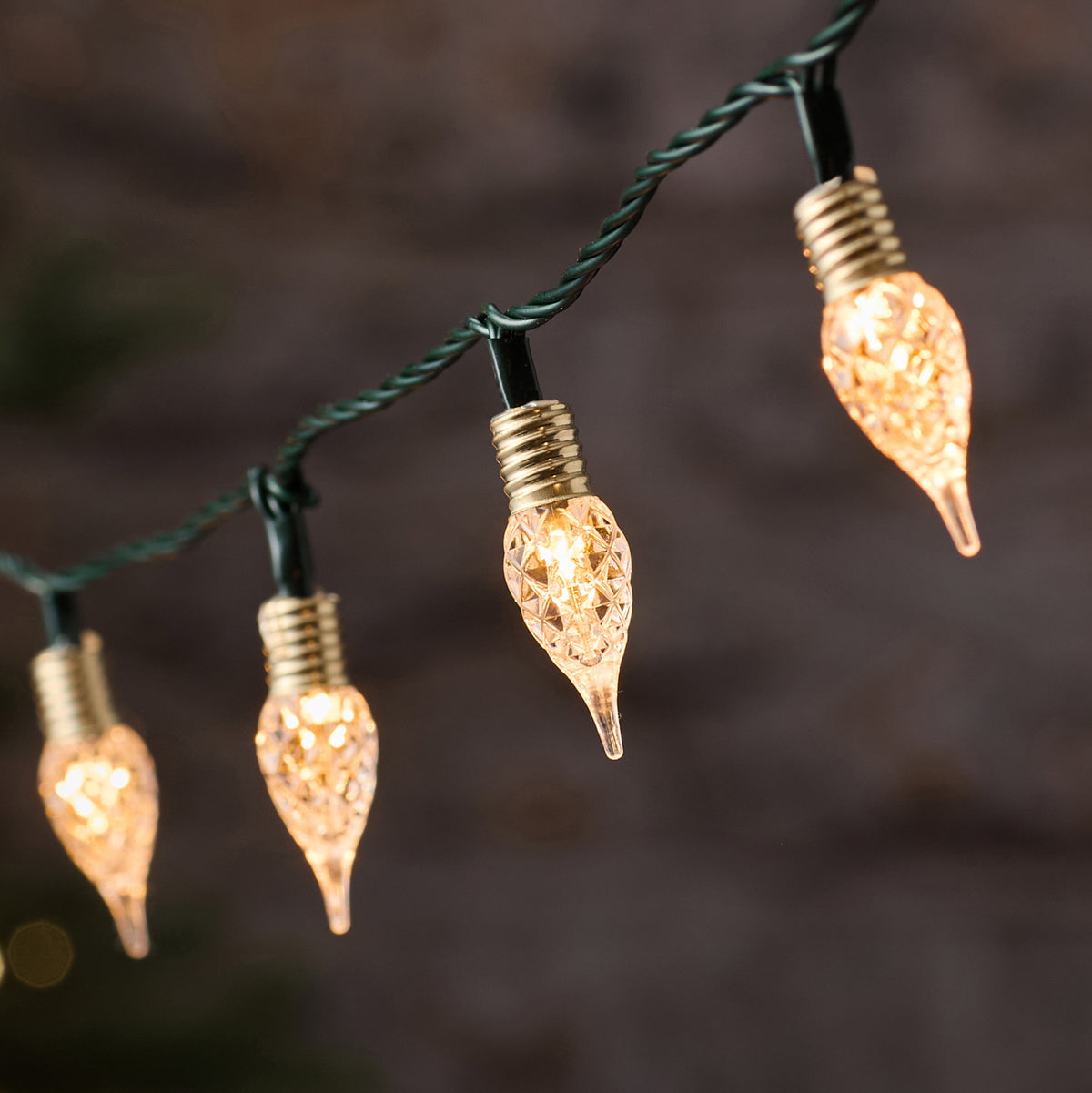 Guirlande Lumineuse Vintage d’Extérieur à 50 Gouttes Facettées Blanc Chaud