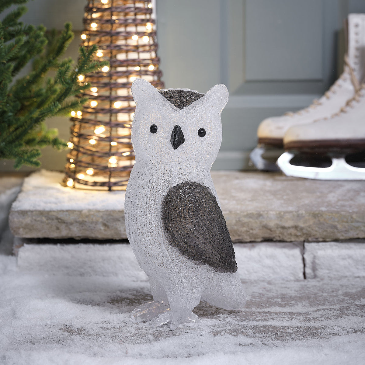Hibou Lumineux Ollie de 30 cm en Acrylique à LED Bicolores