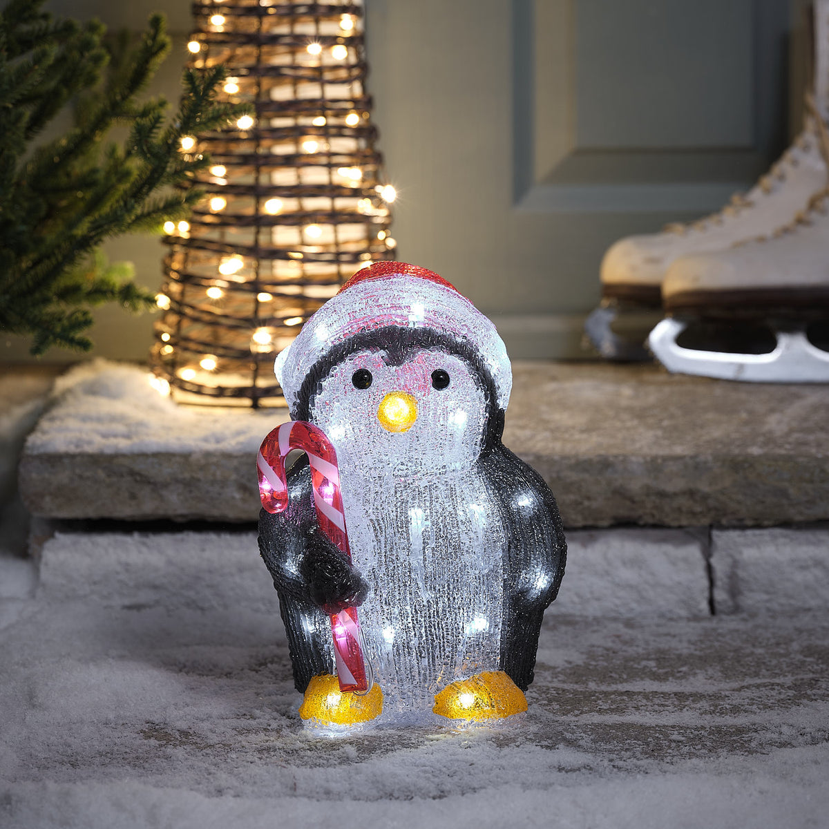 Pingouin Lumineux Pablo de 24 cm en Acrylique