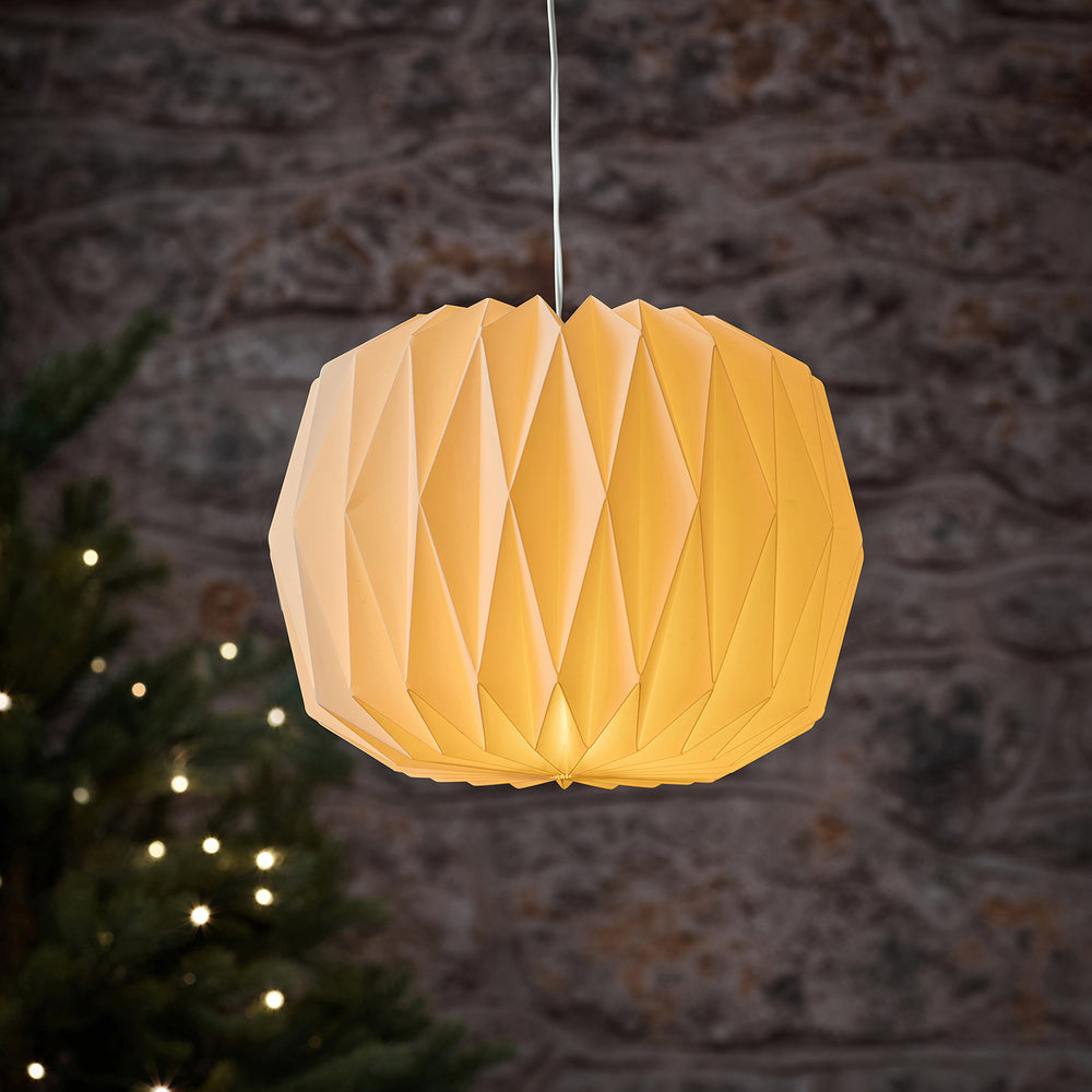 Suspension Lumineuse en Papier d’Extérieur à Piles