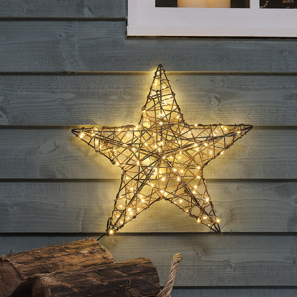 Étoile Lumineuse en Rotin de 40 cm à Suspendre