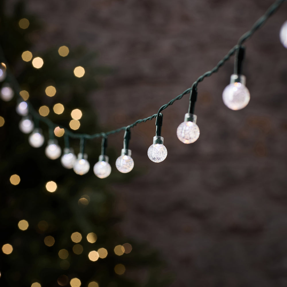 Guirlande Lumineuse d’Extérieur à 50 Baies Bulles Bicolores sur Câble Vert