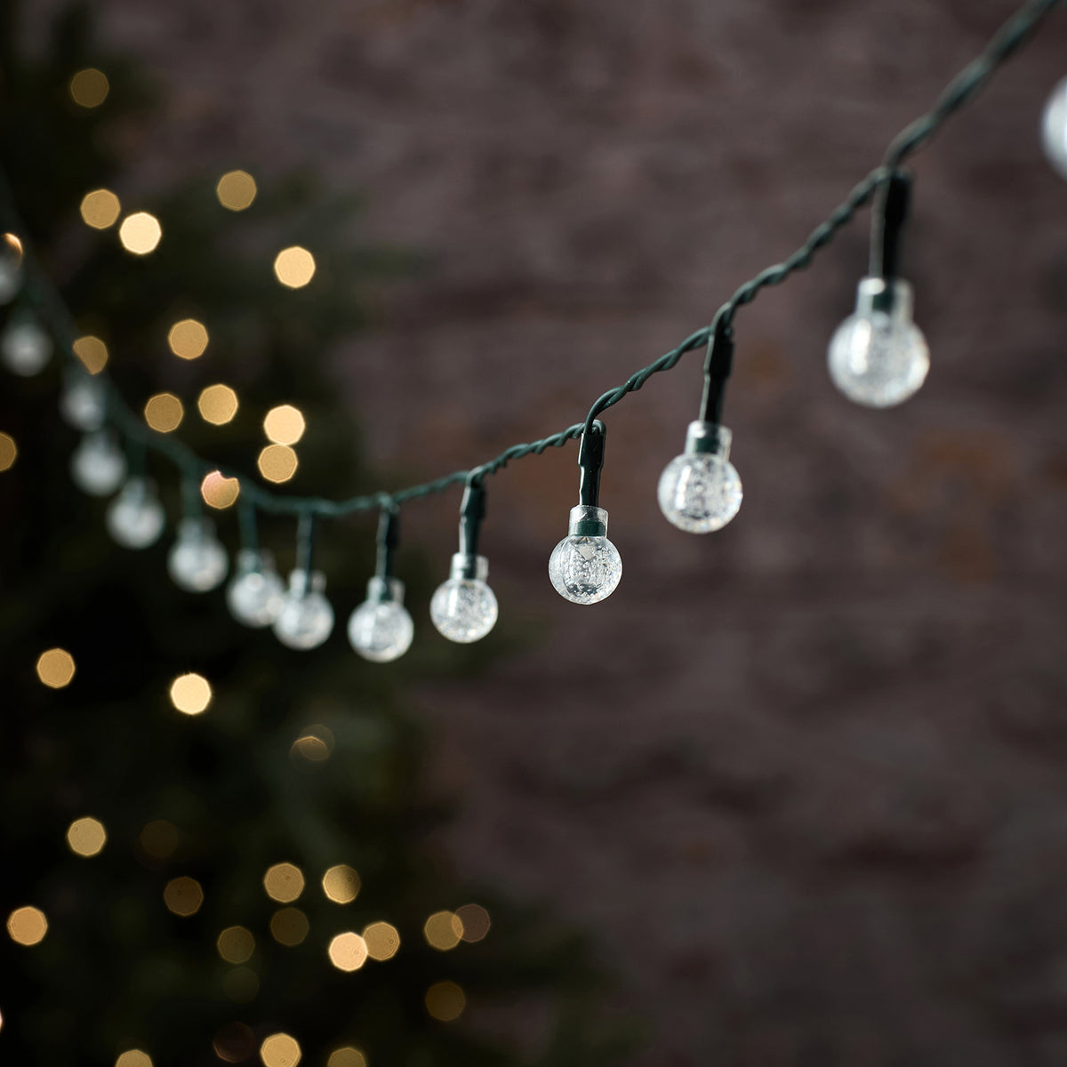 Guirlande Lumineuse d’Extérieur à 50 Baies Bulles Bicolores sur Câble Vert