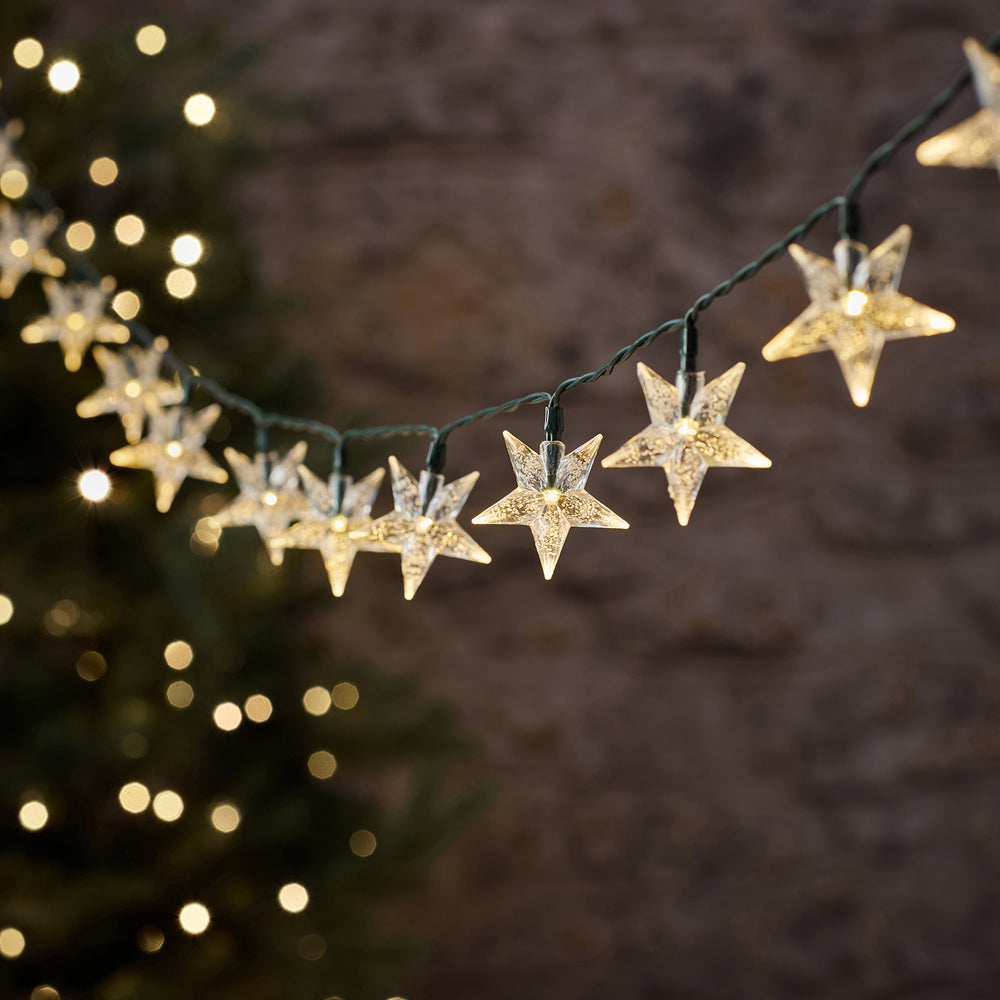 Guirlande Lumineuse d’Extérieur à 50 Étoiles Bulles Bicolores sur Câble Vert