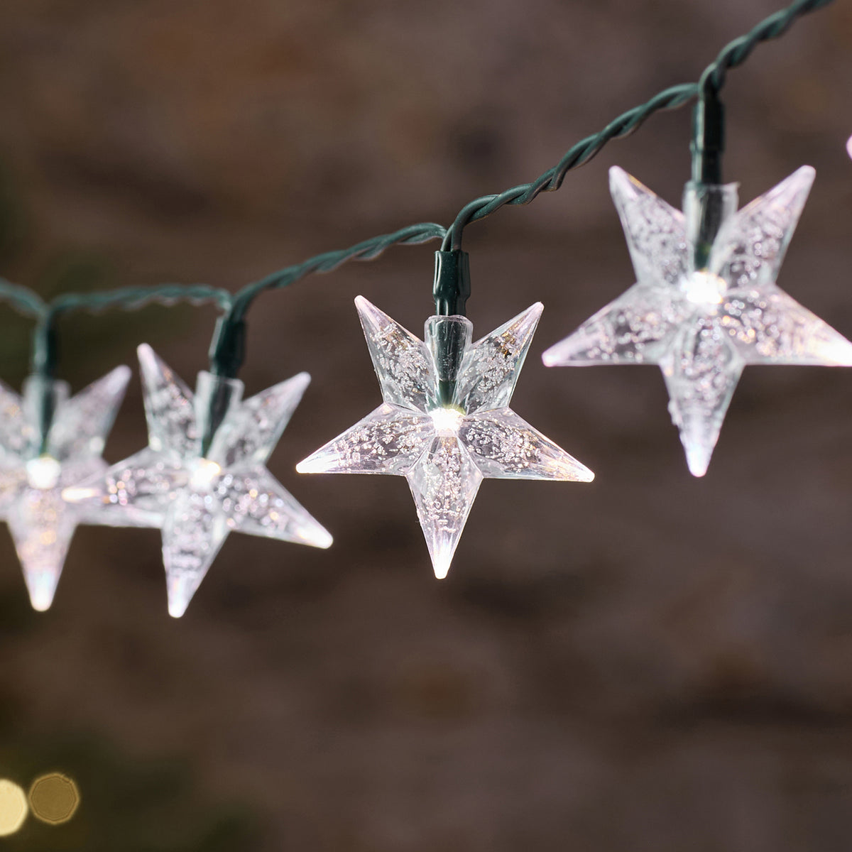 Guirlande Lumineuse d’Extérieur à 50 Étoiles Bulles Bicolores sur Câble Vert