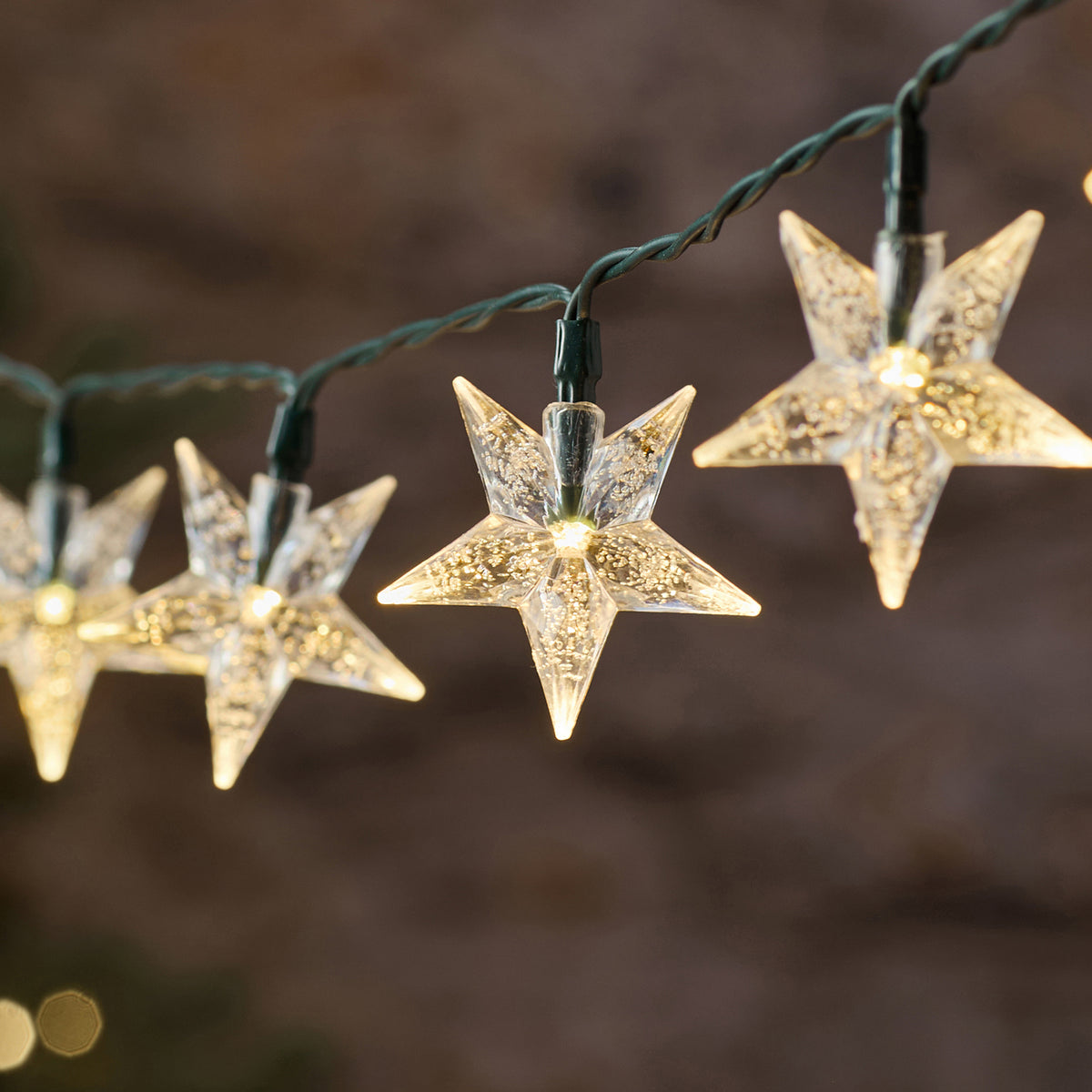 Guirlande Lumineuse d’Extérieur à 50 Étoiles Bulles Bicolores sur Câble Vert
