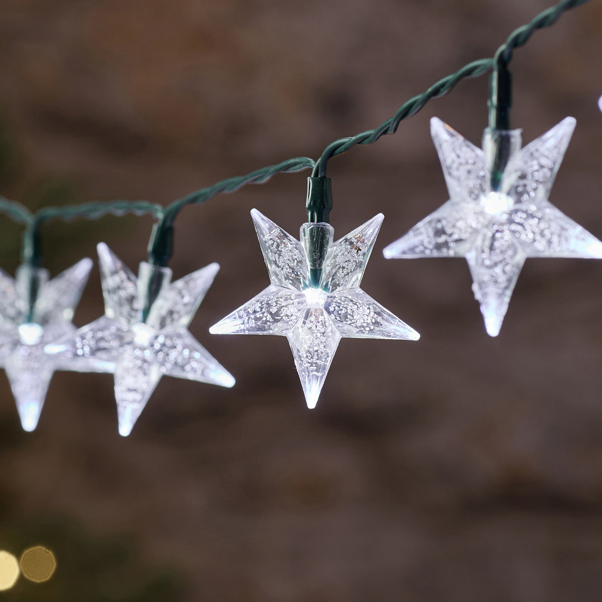 Guirlande Lumineuse d’Extérieur à 50 Étoiles Bulles Bicolores sur Câble Vert