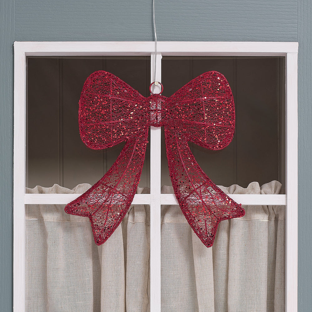 Nœud de Noël Lumineux Rouge de 40 cm
