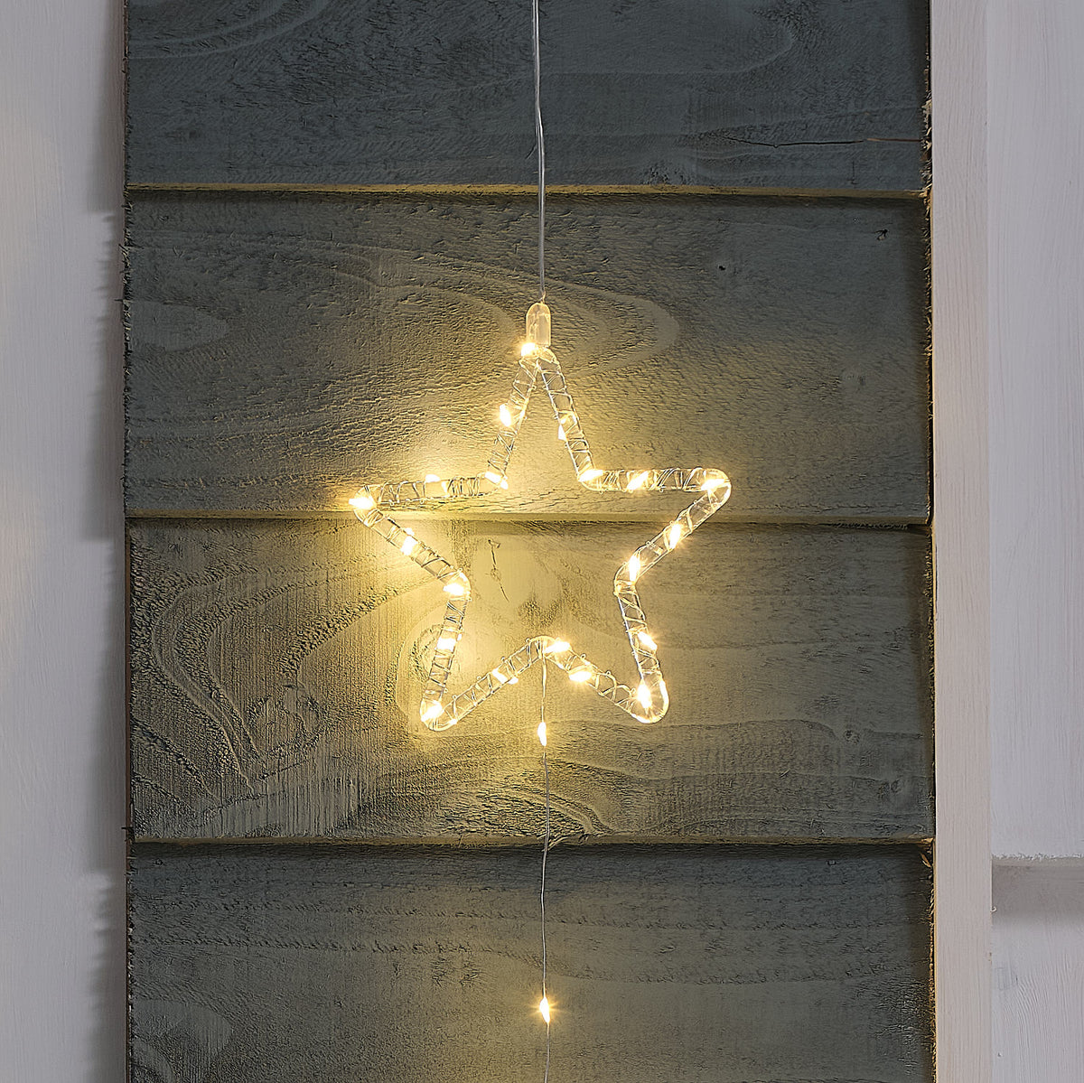 Cascade de 3 Étoiles Lumineuses d’Extérieur en Acrylique à Suspendre