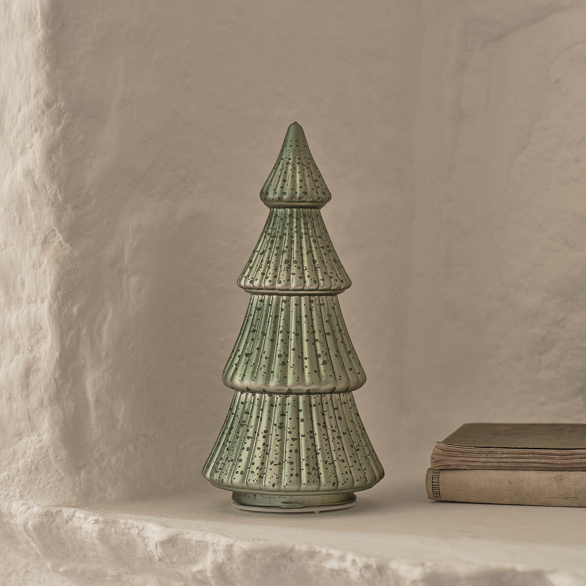 Sapin de Noël Lumineux en Verre Finition Mercure