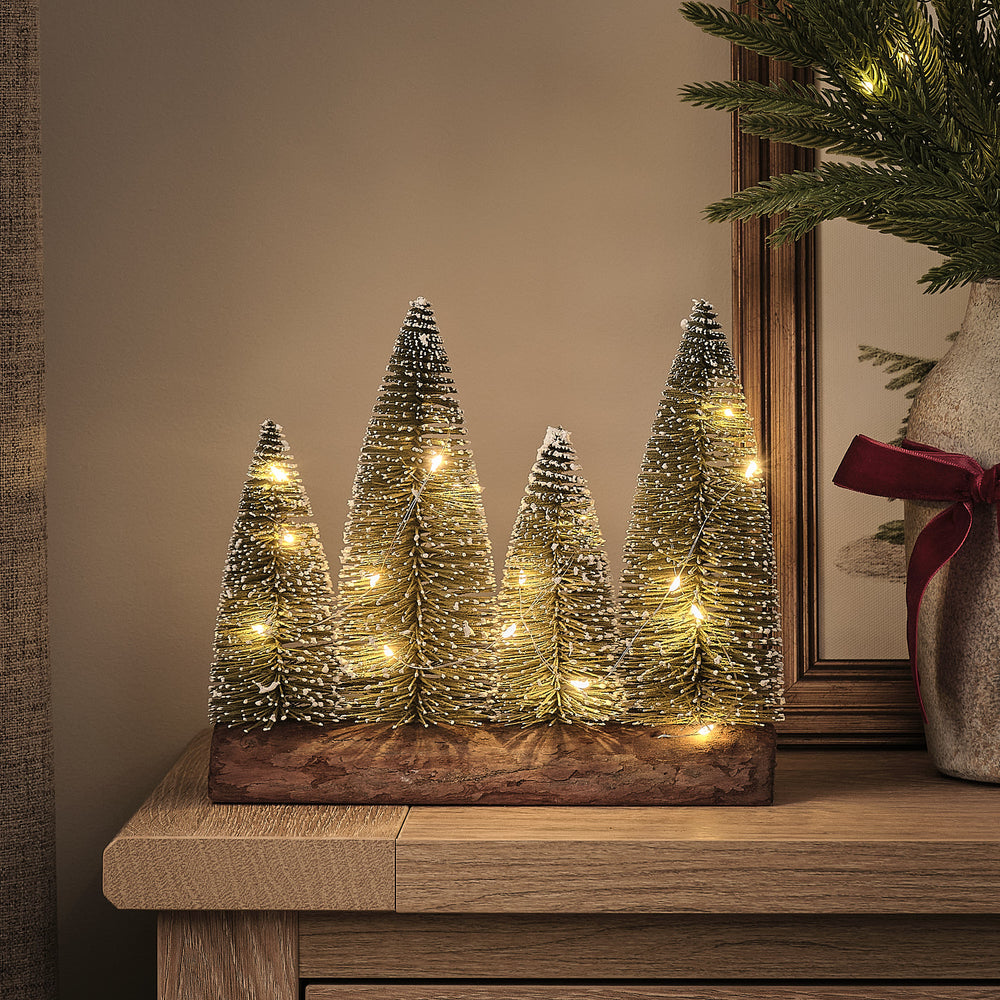 Mini Sapins de Noël Lumineux de Table à Micro LED