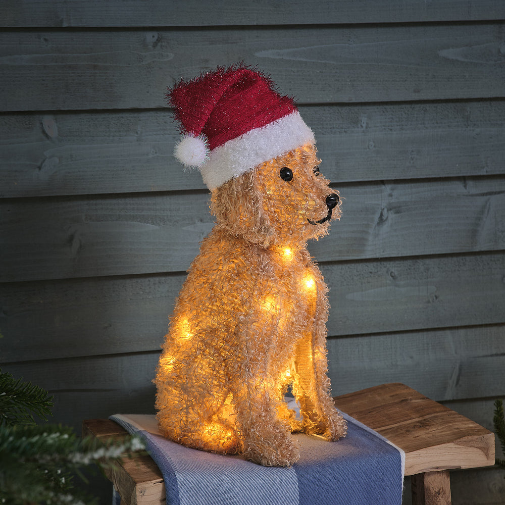 Labradoodle de Noël Lumineux  d’Extérieur de 42 cm