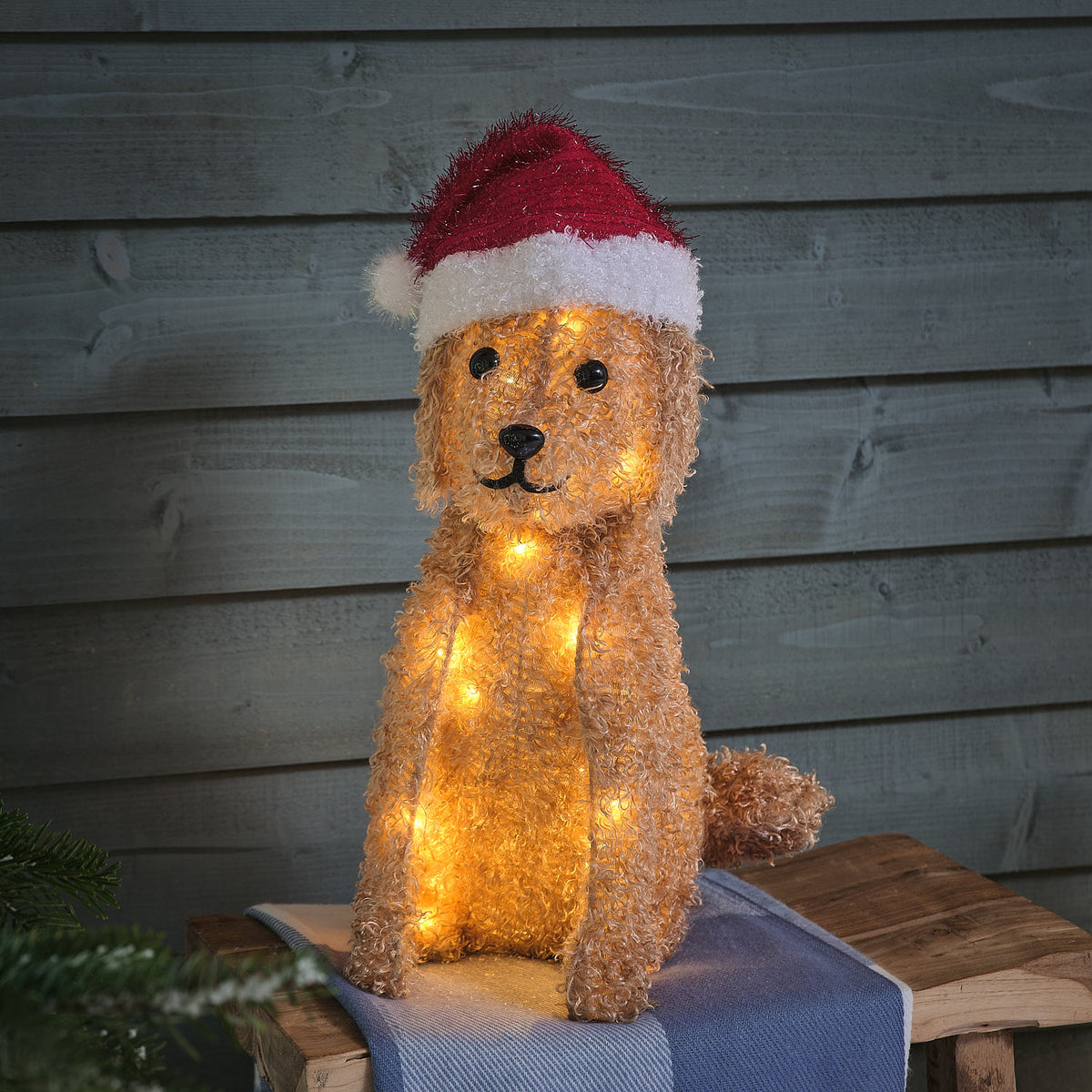 Labradoodle de Noël Lumineux  d’Extérieur de 42 cm
