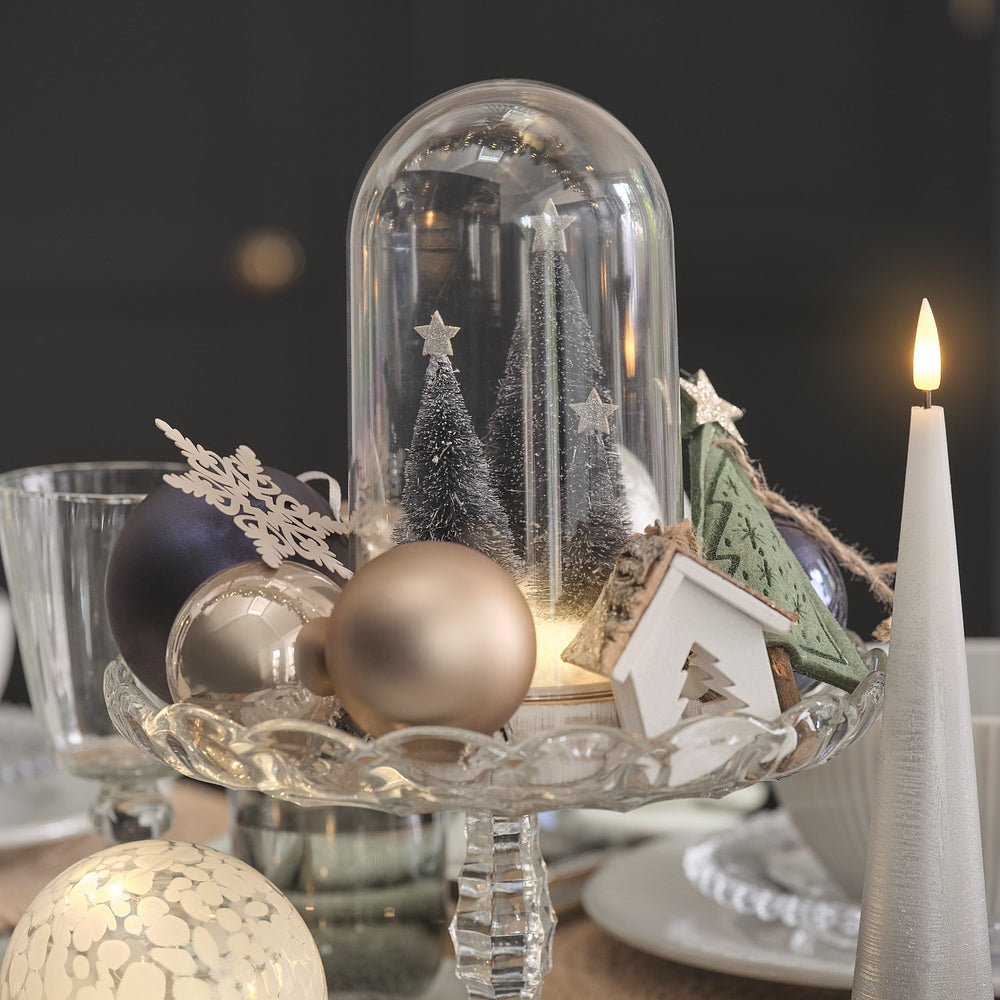 Cloche en Verre avec Sapin de Noël Enneigé