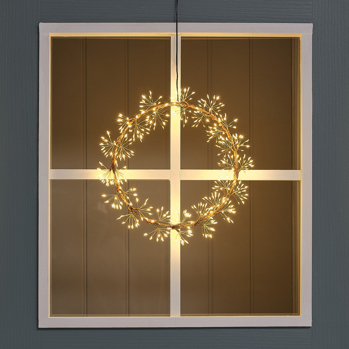 Couronne Lumineuse d’Extérieur Étoile Filante Dorée de 25 cm