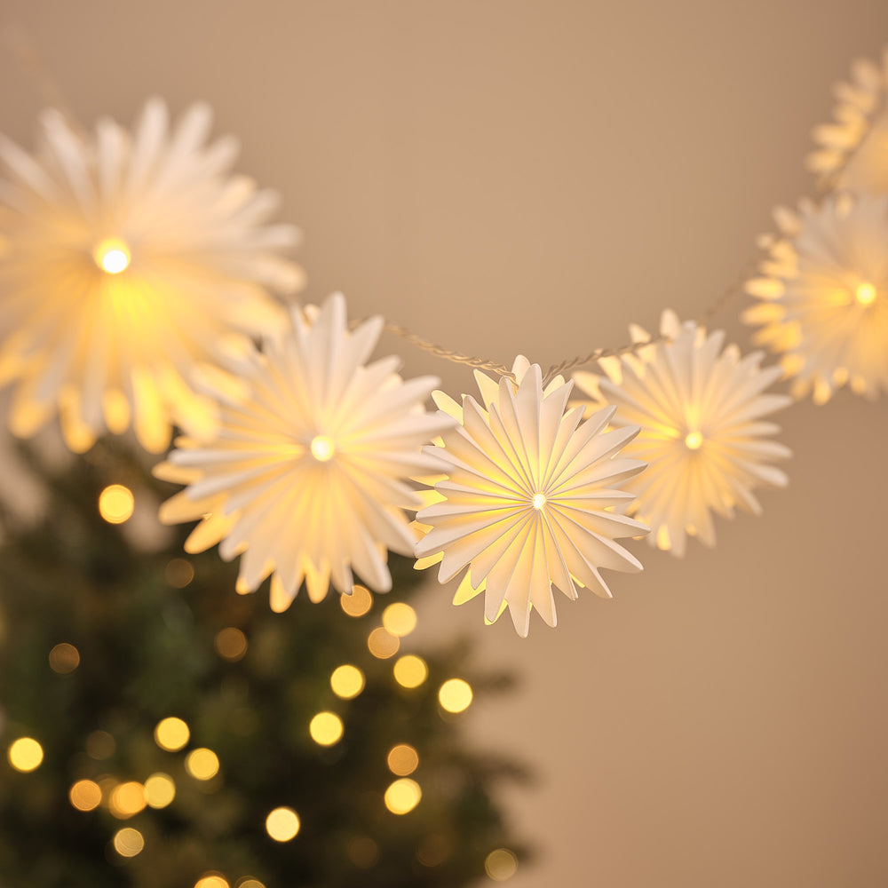 Guirlande Lumineuse à 10 Flocons en Papier