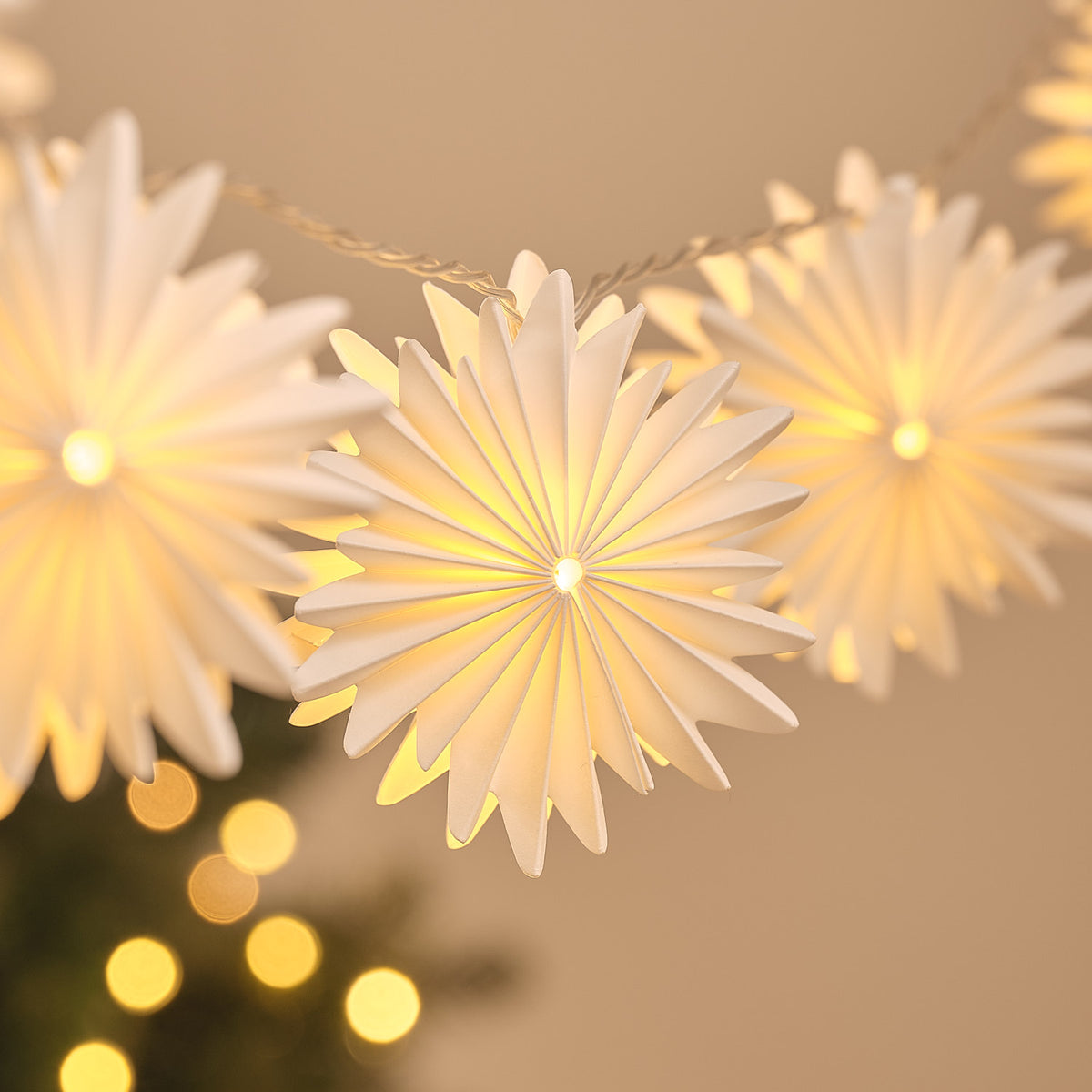 Guirlande Lumineuse à 10 Flocons en Papier