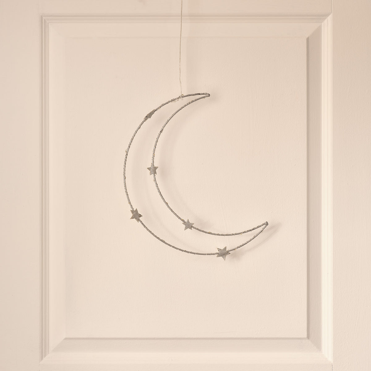 Décoration Lune Lumineuse Ornée d’Étoiles à Suspendre