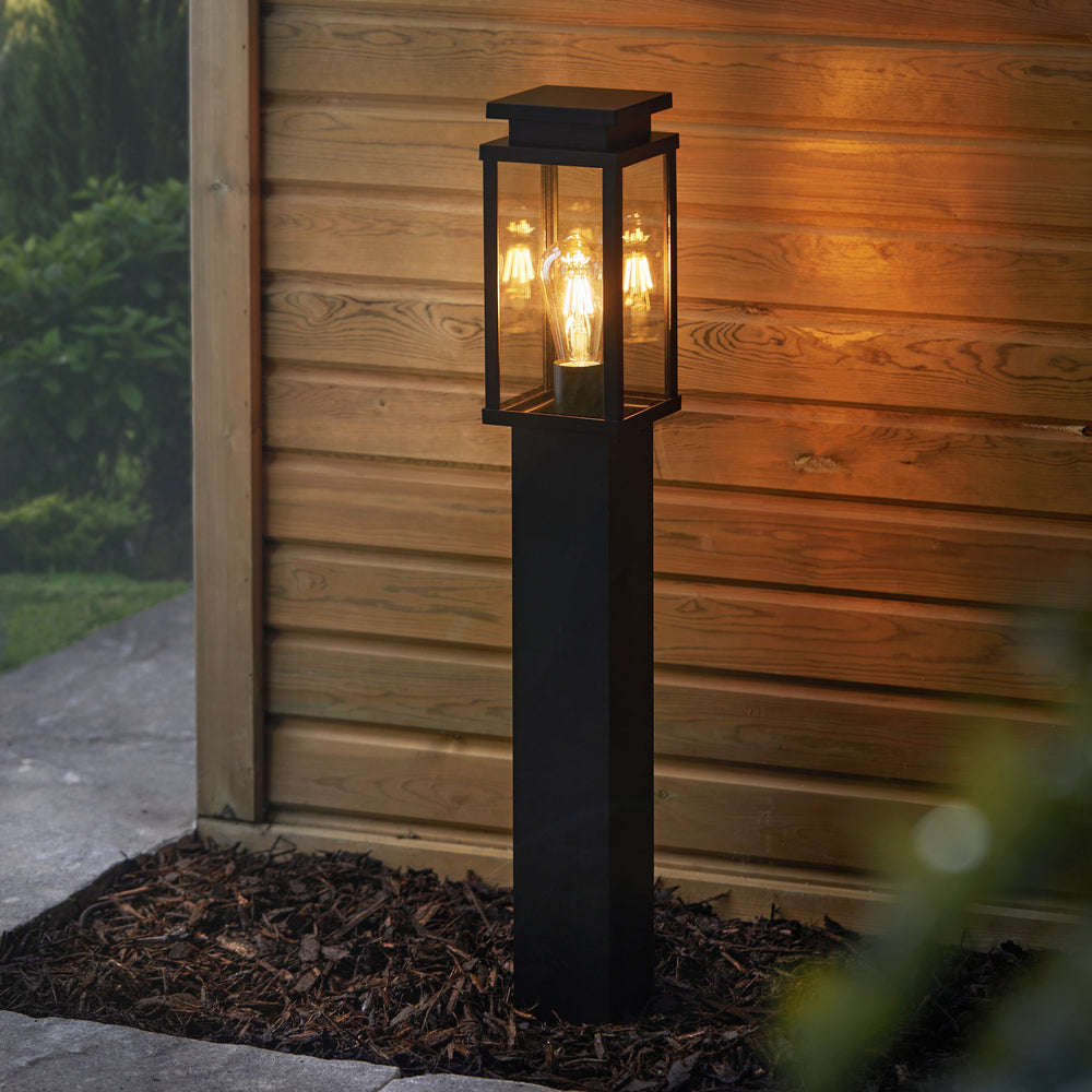 Borne Lumineuse Potelet de Jardin Ebony Façon Lanterne