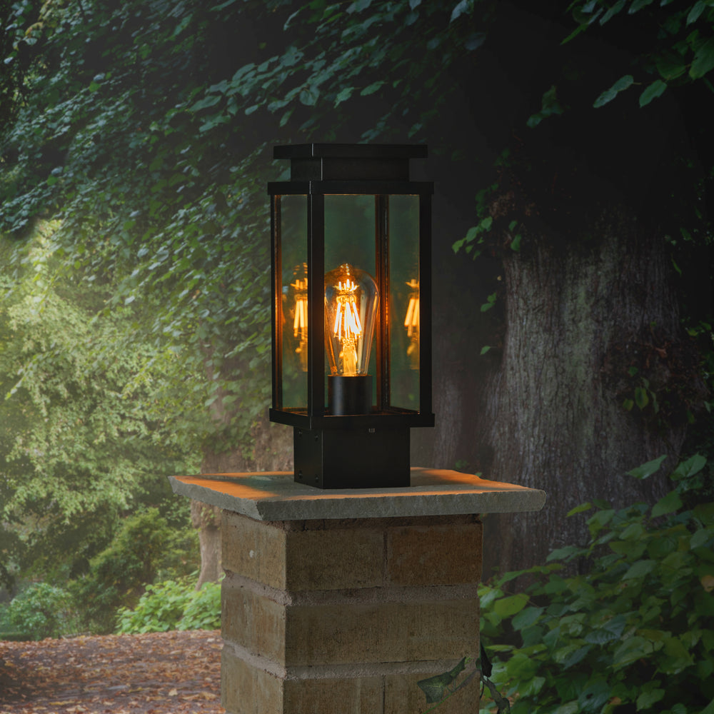 Lampe Pilier Portail Ebony Façon Lanterne