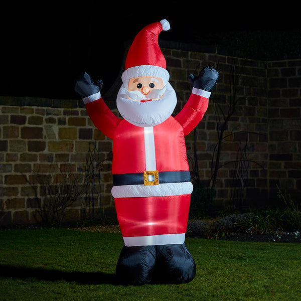 Père Noël gonflable de 1,8 m avec pancarte, décoration d