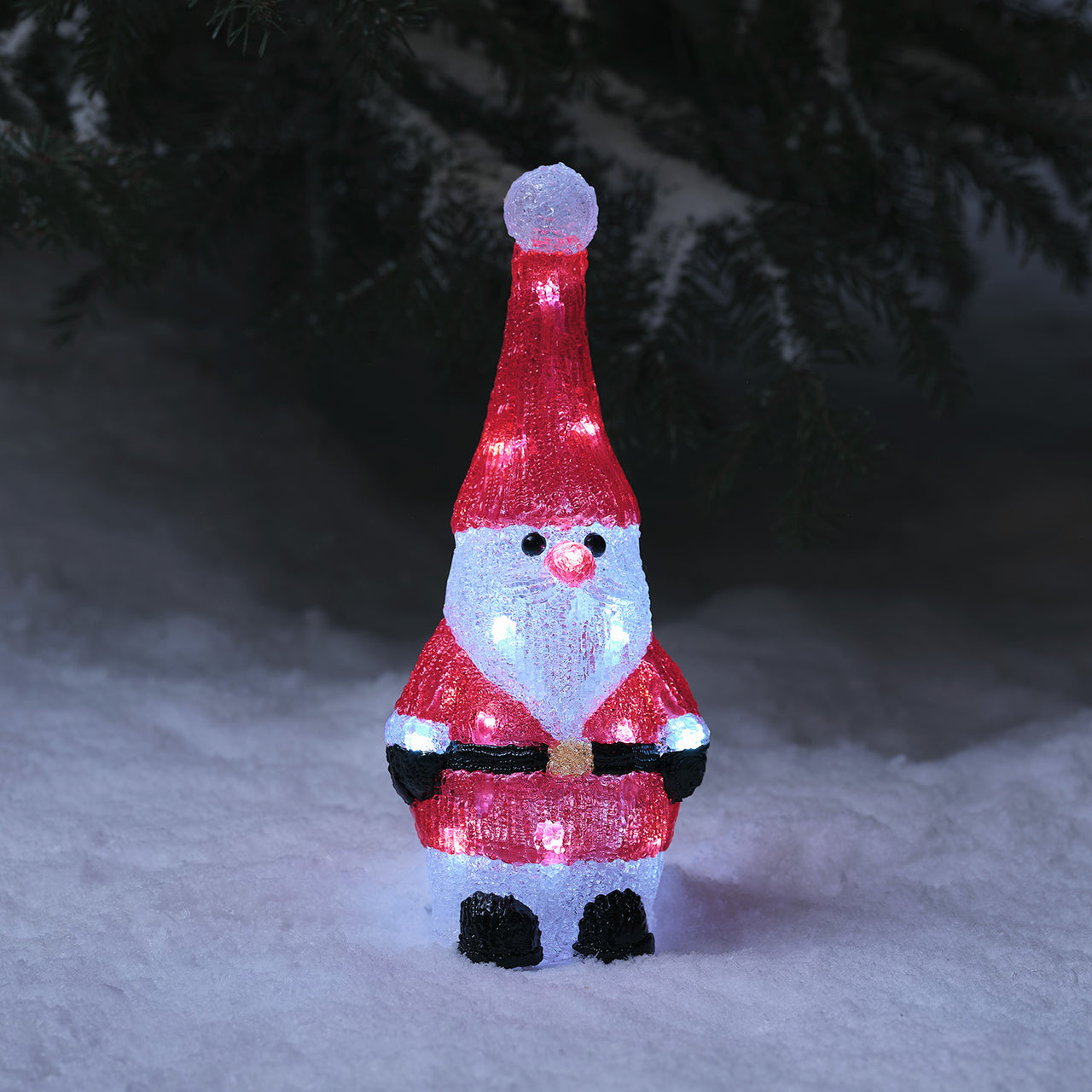 Lot de Figurines Lumineuses de Père Noël et Bonhomme de Neige en Acrylique