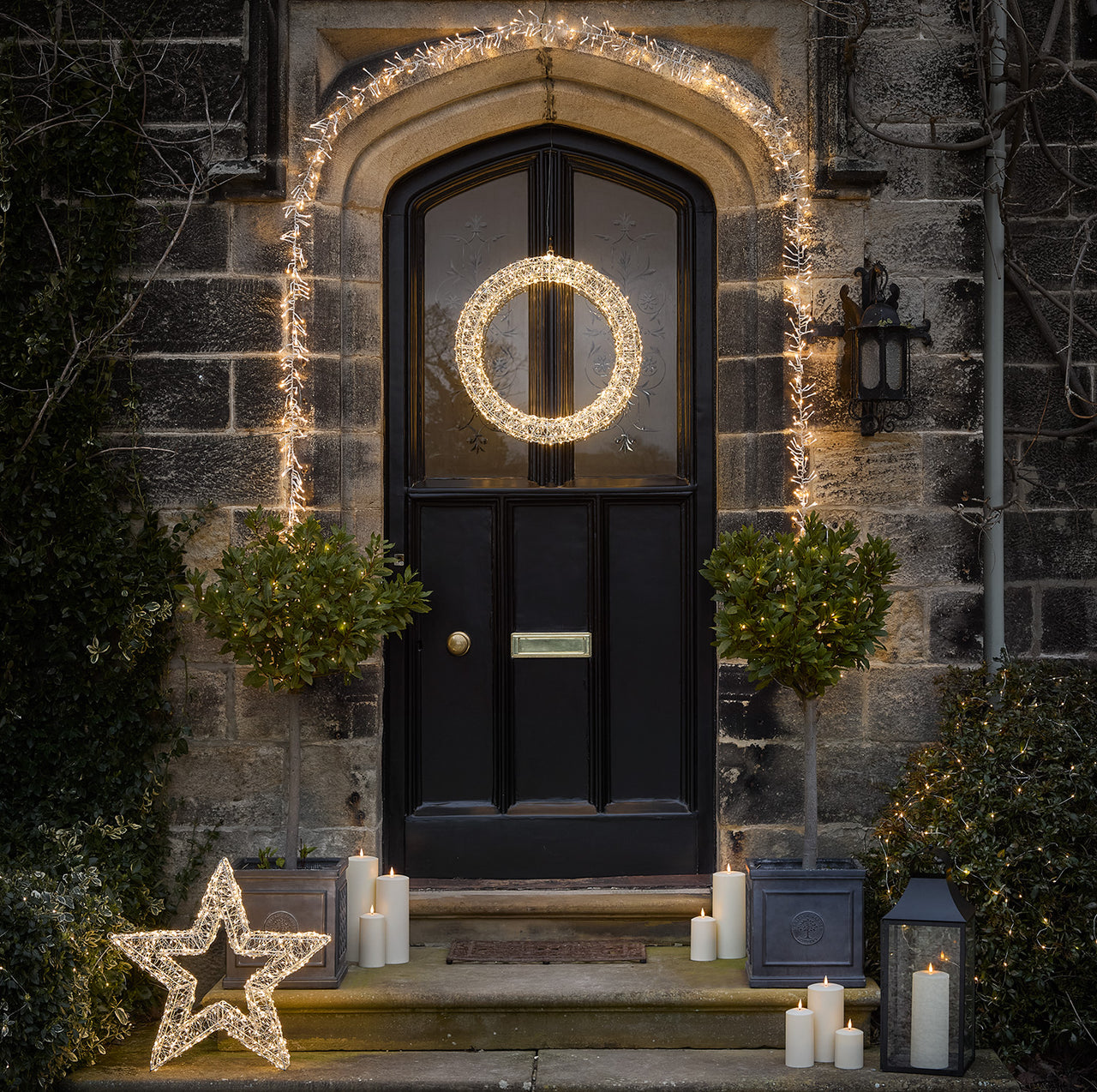 Couronne Lumineuse 3D Argentée à LED Blanc Chaud