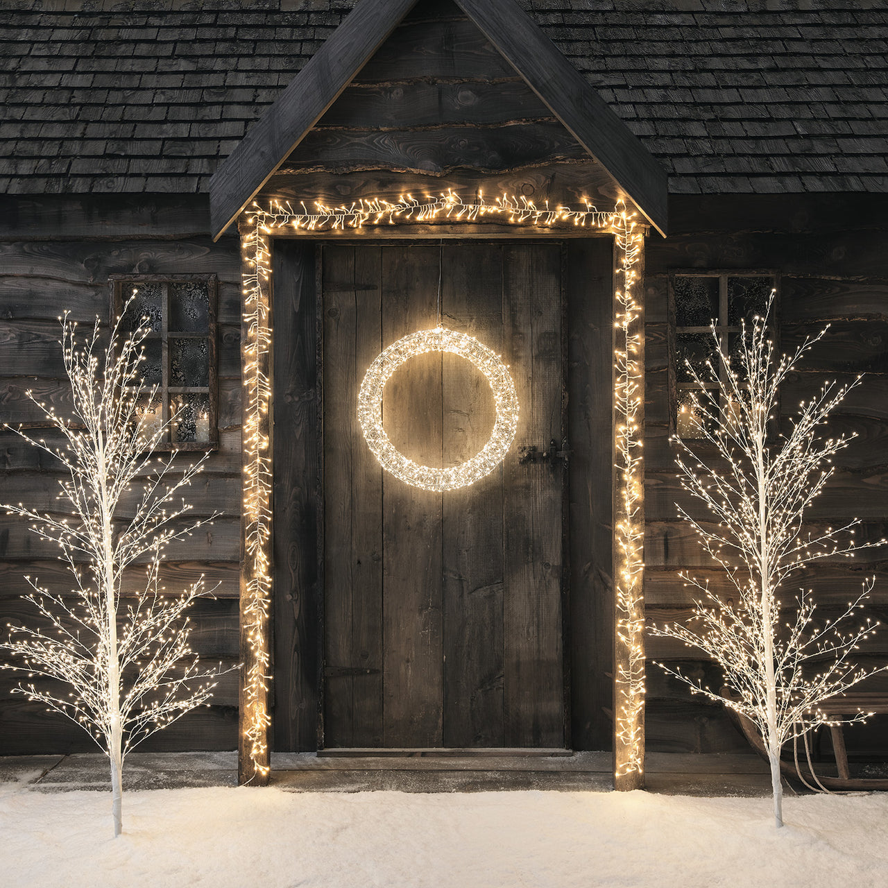 Couronne Lumineuse 3D Argentée à LED Blanc Chaud