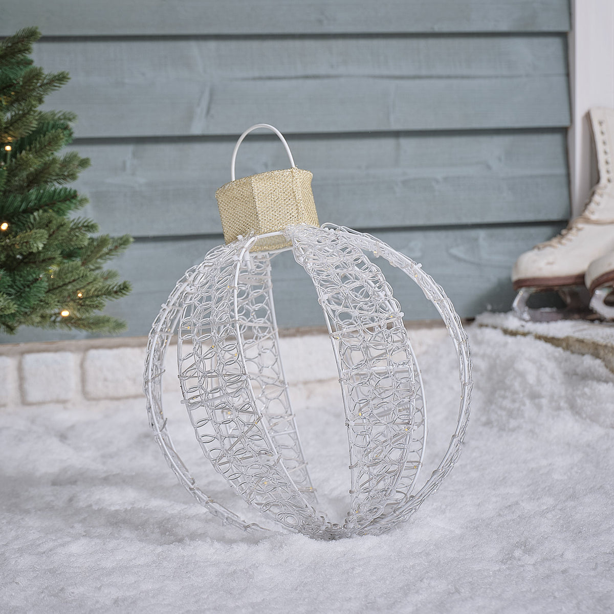 Lot de 2 Boules de Noël Lumineuses de 38 cm