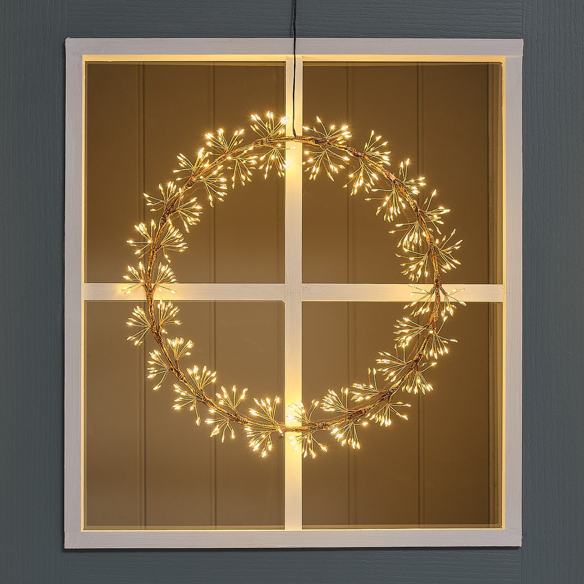 Couronne Lumineuse d’Extérieur Étoile Filante Dorée de 35 cm