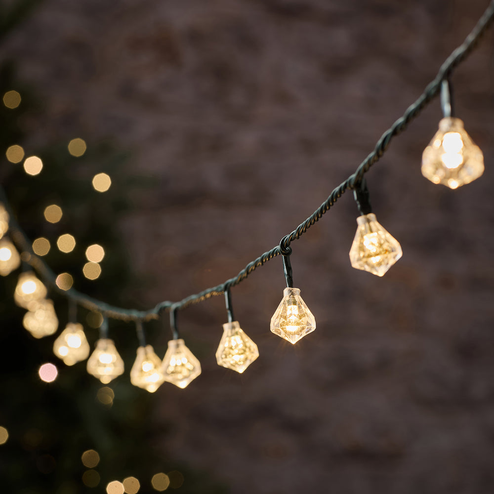 Guirlande Lumineuse d’Extérieur Raccordable de 15 m à Ampoules Forme Diamant Bicolores