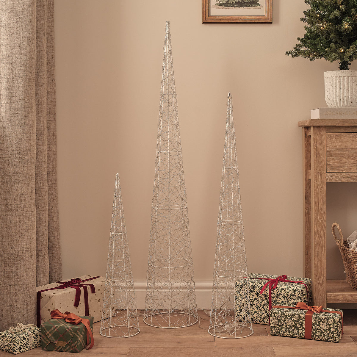 Lot de 3 Cônes Lumineux d’Extérieur de 120, 90 et 60 cm