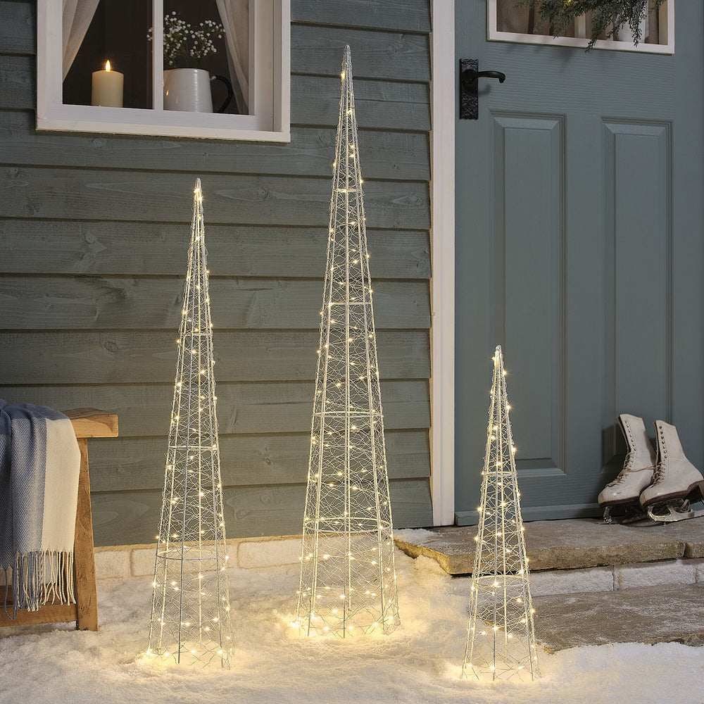 Lot de 3 Cônes Lumineux d’Extérieur de 120, 90 et 60 cm
