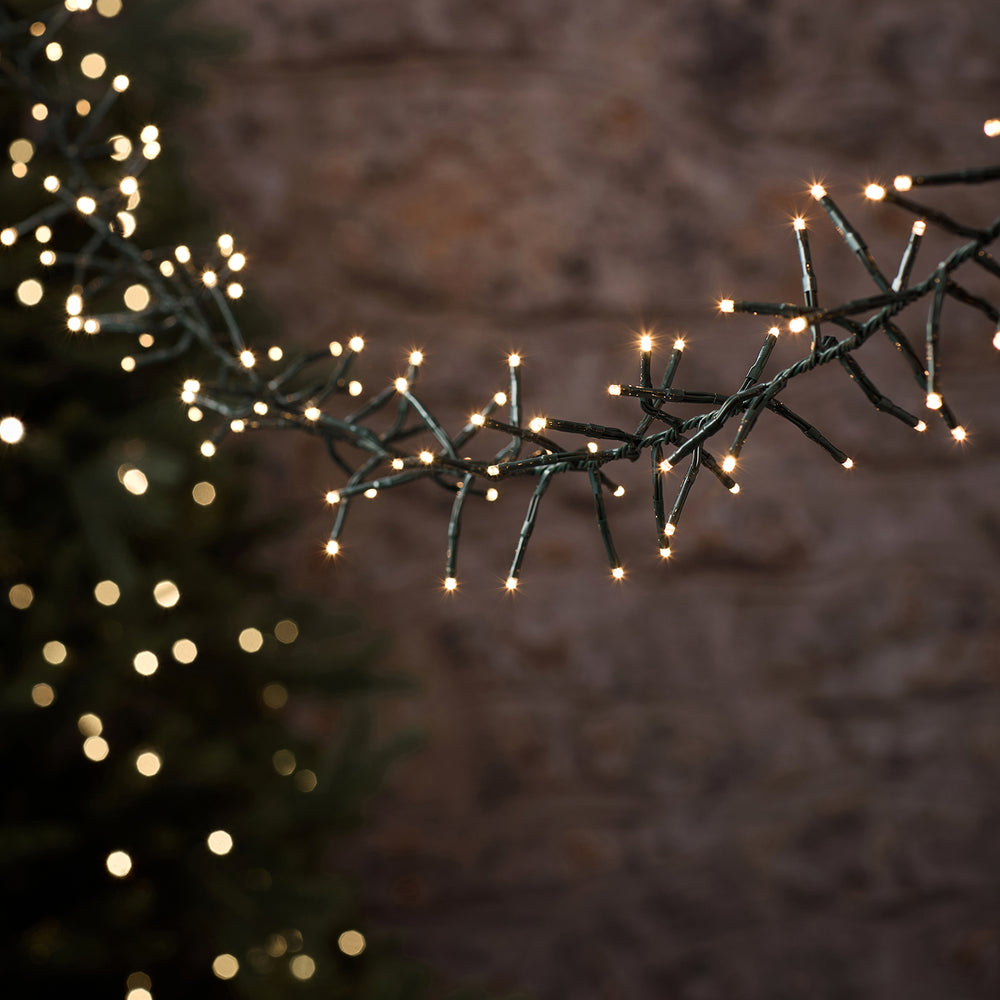 Guirlande Lumineuse Raccordable de 10 m en Grappe à 1000 LED Blanc Chaud